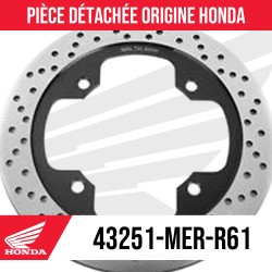 43251-MER-R61 : Disco de freno trasero original Honda Honda Forza 750