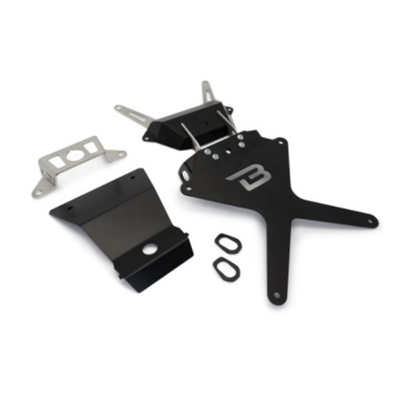 SUPPORT_PLAQUE_BARRACUDA : Supporto targa Barracuda (per indicatori di direzione OEM) Honda Forza 750